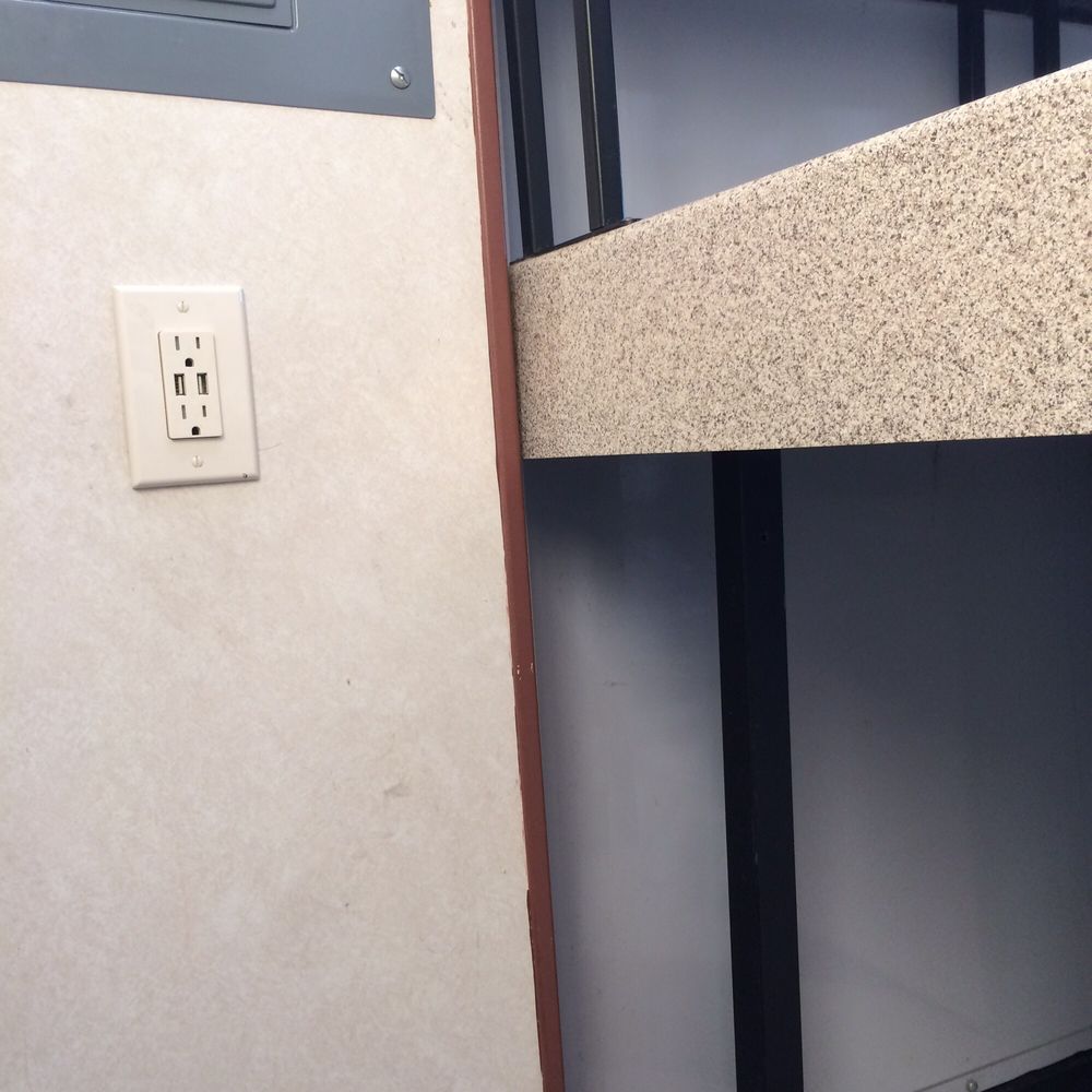 USB charging outlets at the laundromat